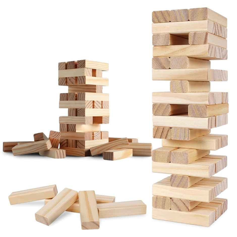 Wembley Wooden Blocks Stacking & Balancing Tower Games For Kids 54 Pcs