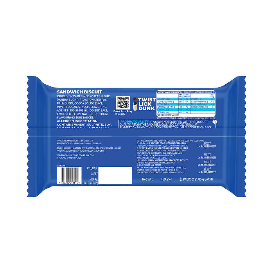 Cadbury Oreo Chocolate Flavour Crème Sandwich Biscuit Jumbo Pack