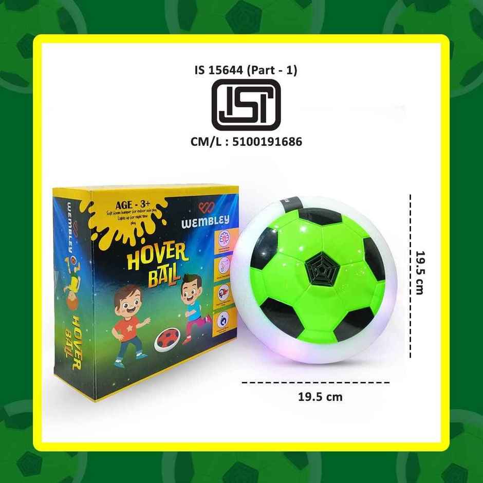 Wembley C-Type Usb Rechargeable Battery Powered Hover Football Indoohover Ball Soccer - Green