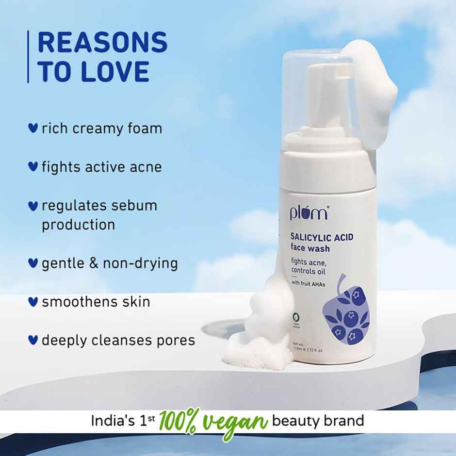 Plum 1% Encapsulated Salicylic Acid Foaming Face Wash With Glycolic Acid