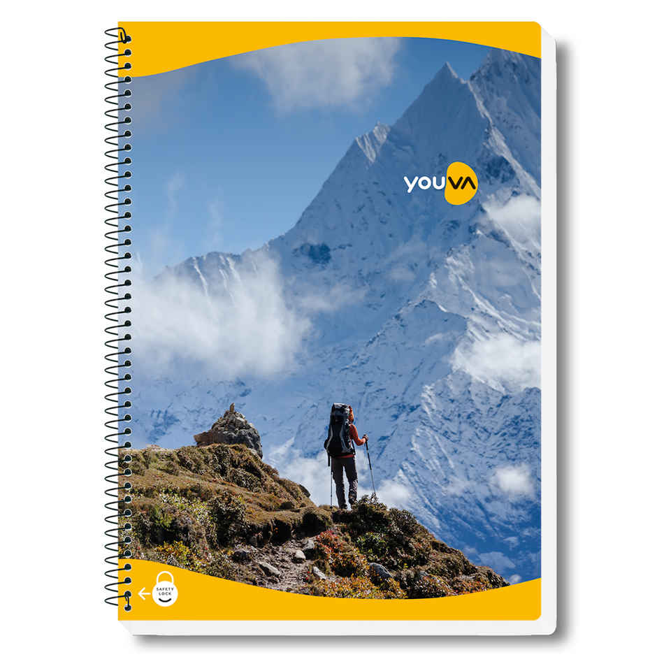 Navneet Youva Spiral Bound Unruled Notebook (400 Pages, A4 Size 21 cm x 29.7 cm, Colour May Vary)