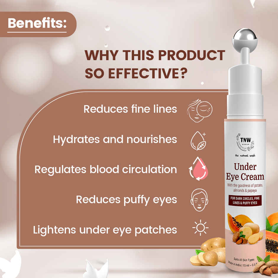 The Natural Wash Sun Under Eye Cream Metallic Roll-On for Dark Circles & Puffiness | All Skin Types