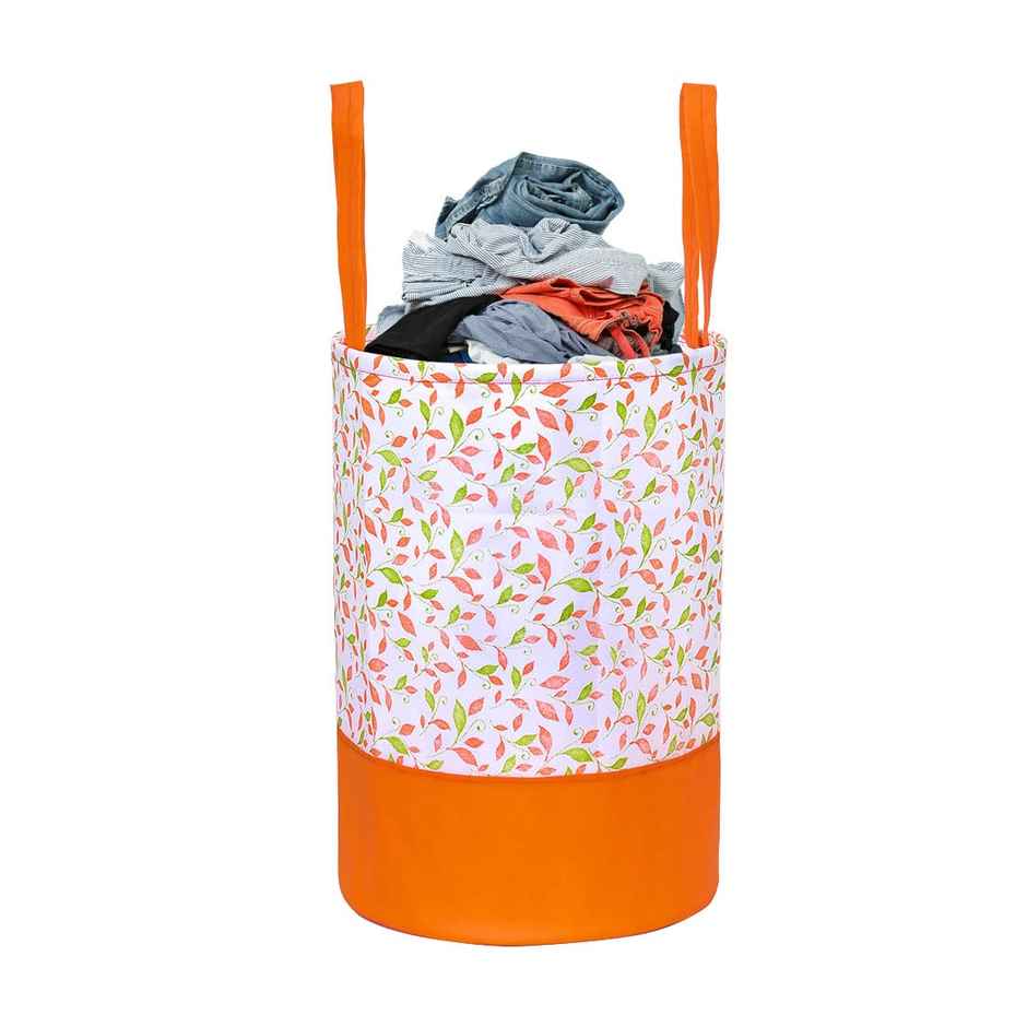 PrettyKrafts 45 L Foldable Storage Bin | Collapsible Laundry Organizer for Toys, Clothes - Orange