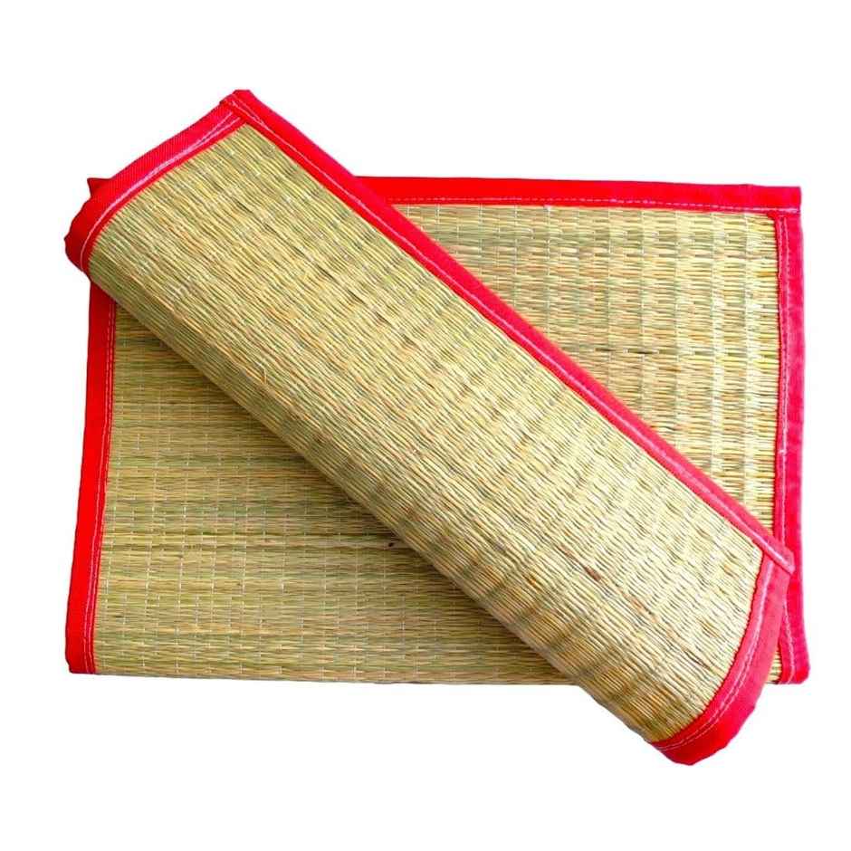 Pooja Mat | Traditional Carpet Of Natural Grass | Puja Aasan | Divine Vibes