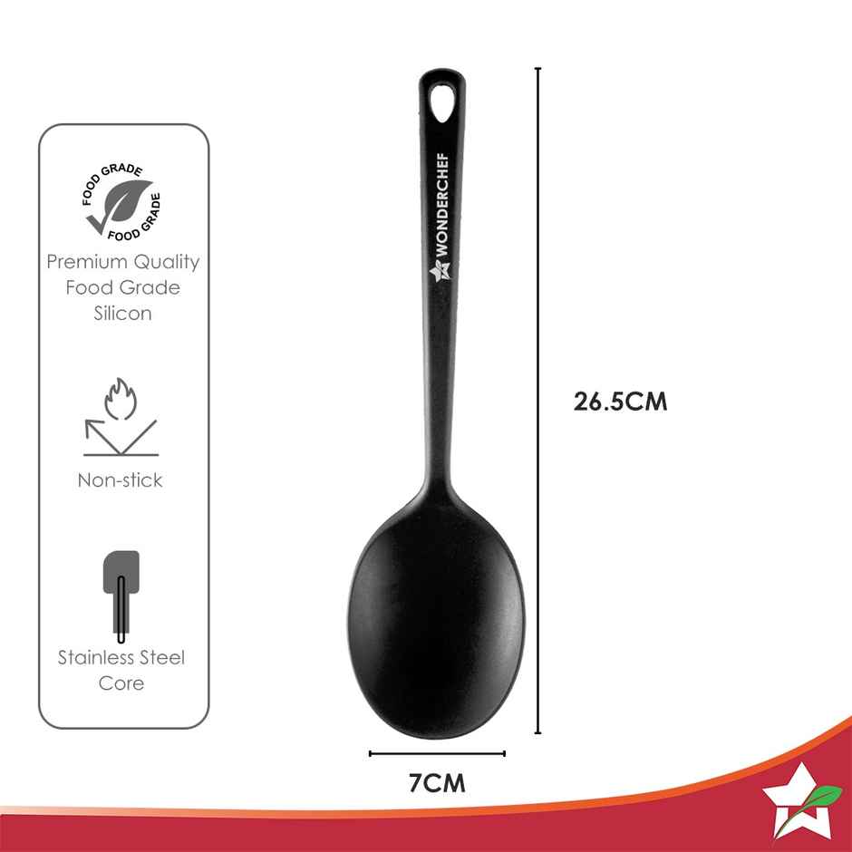 Wonderchef Waterstone Silicon Spoon Black