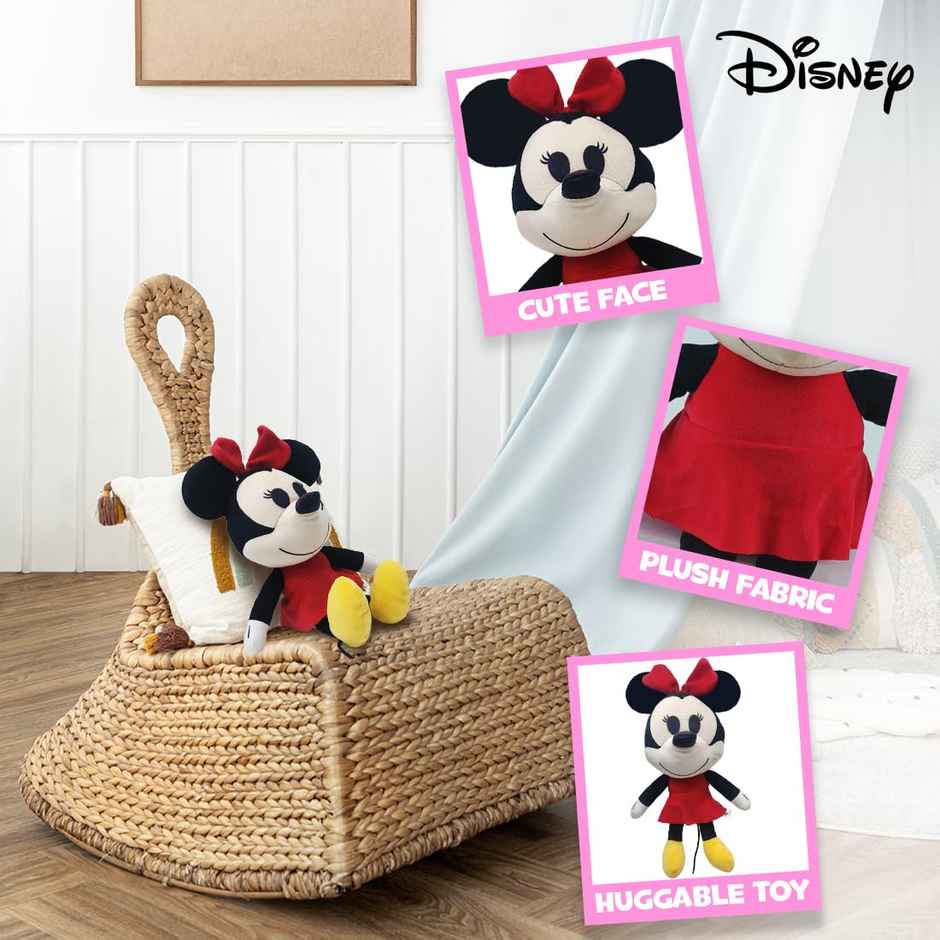 Disney Minnie Mouse Soft Toy 8 Inches Plush Lovable Huggable Stuffed Animal For Kid Toy For Ages 2+