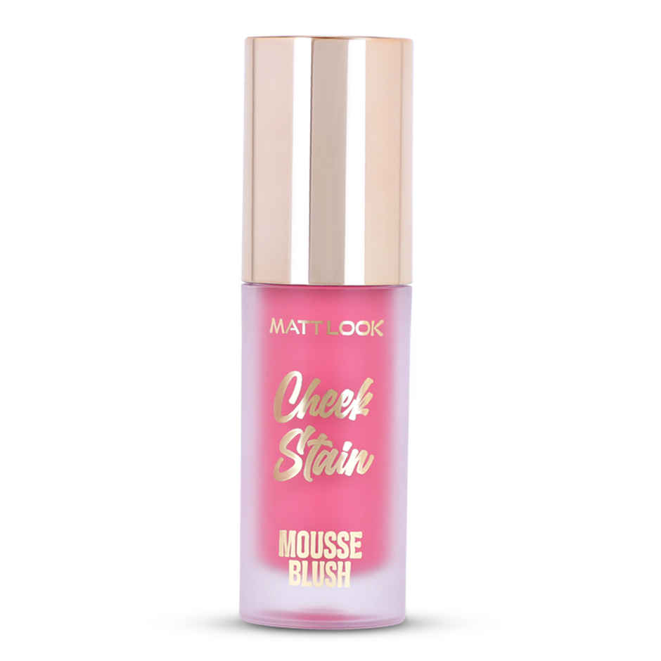 Mattlook Cheek Stain Mousse Face Blush | Hyaluronic Acid & Vitamin E | Long Lasting | Go Pink 02