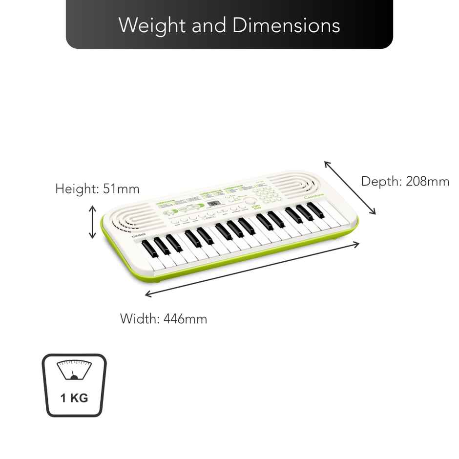 Casiotone Mini Keyboard SA-50 with Piano tones | White
