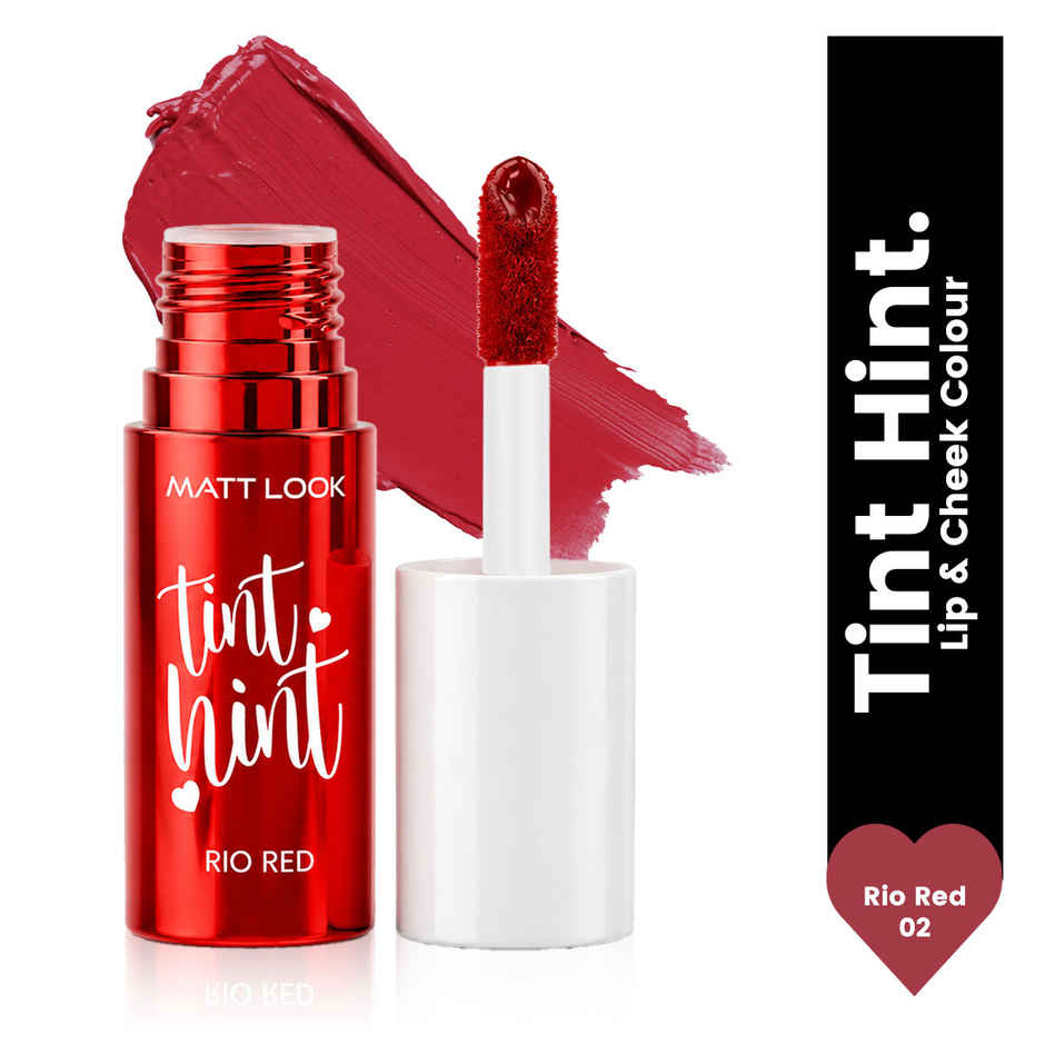 Mattlook Tint Hint Lip & Cheek Colour | Sunflower Seed Oil Infused | Rio Red