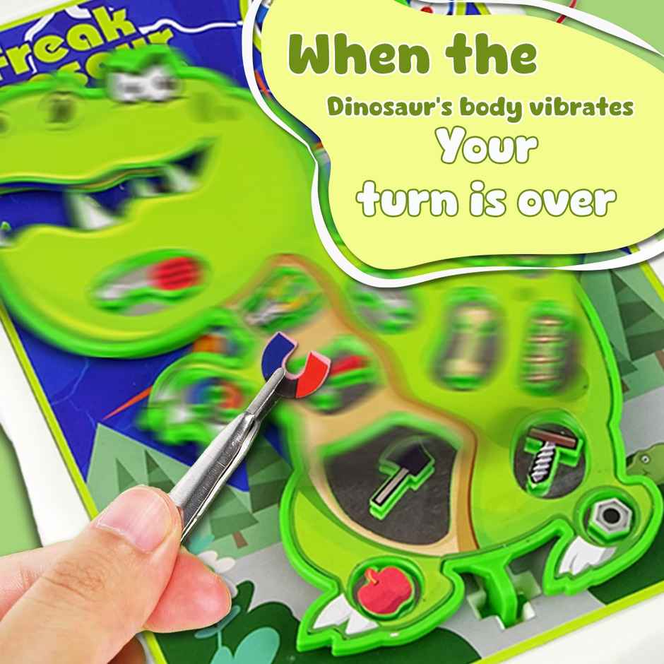 Wembley Dinosaur Operation Game Board with Stickers Remove The Objects Arcade Buzzer Fun Toy