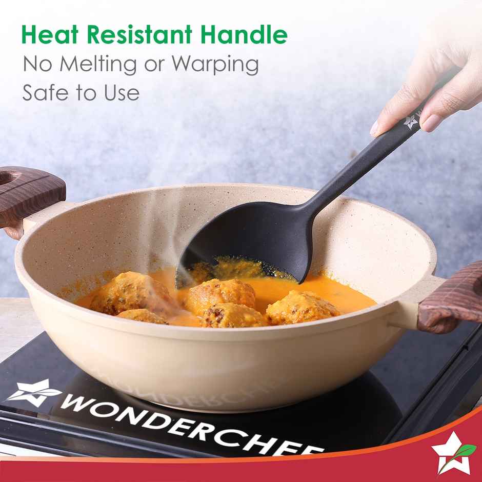 Wonderchef Waterstone Silicon Spoon Black