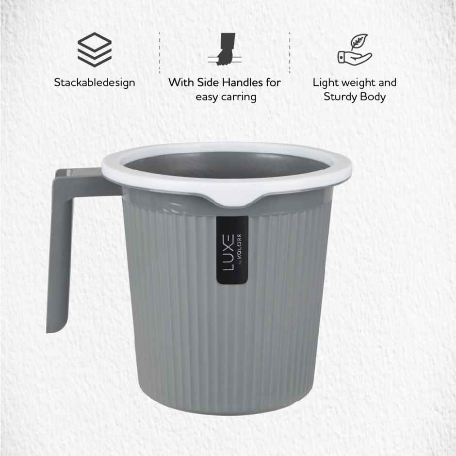 Kolorr Lux Bath Mug | 1.5 Li | Grey | Pack Of 1
