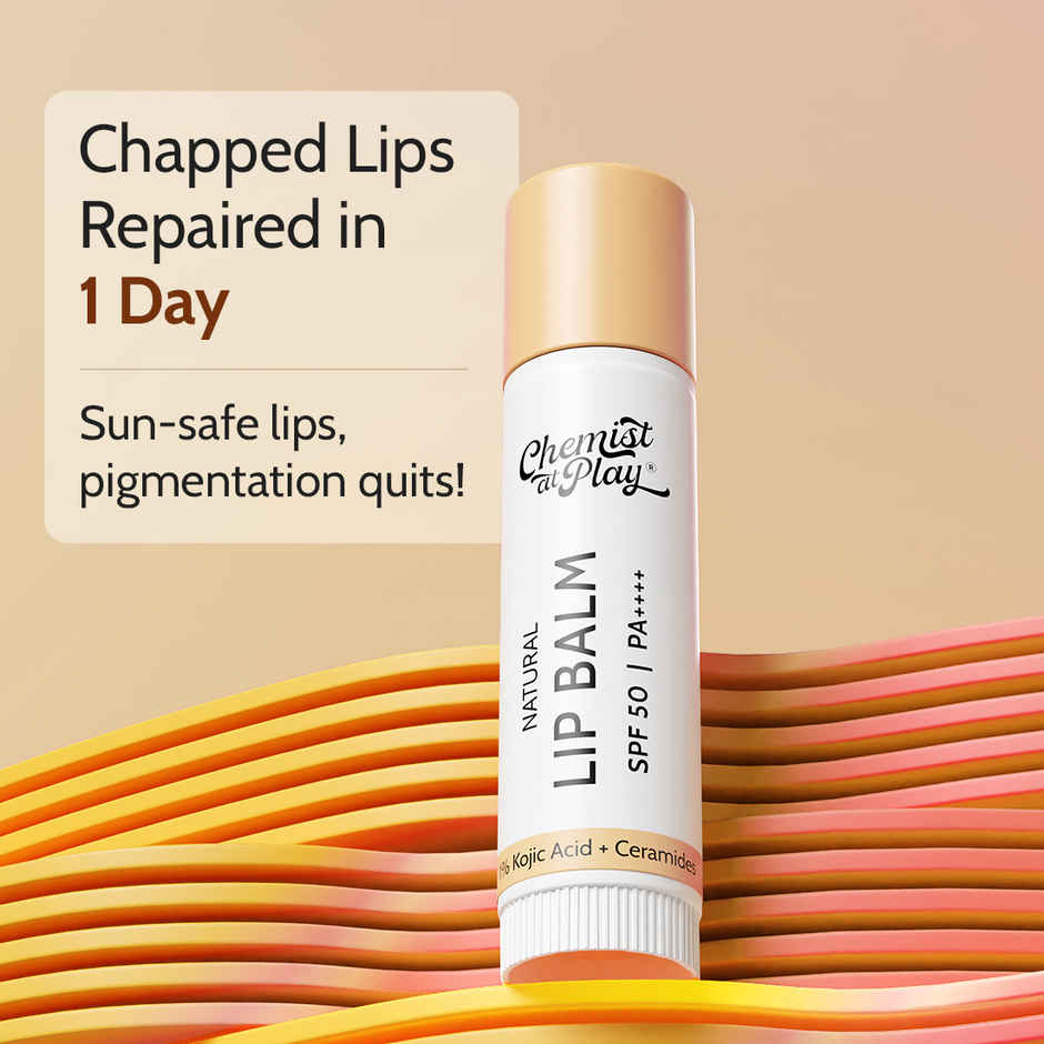 Chemist At Play Natural Lip Balm | Repairs Chapped Lips | Brightens Lips | SPF 50 PA++++