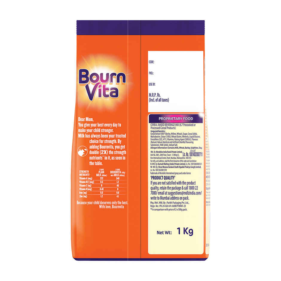 Bournvita Chocolate Cereal Based Nutrition Drink Mix Pouch