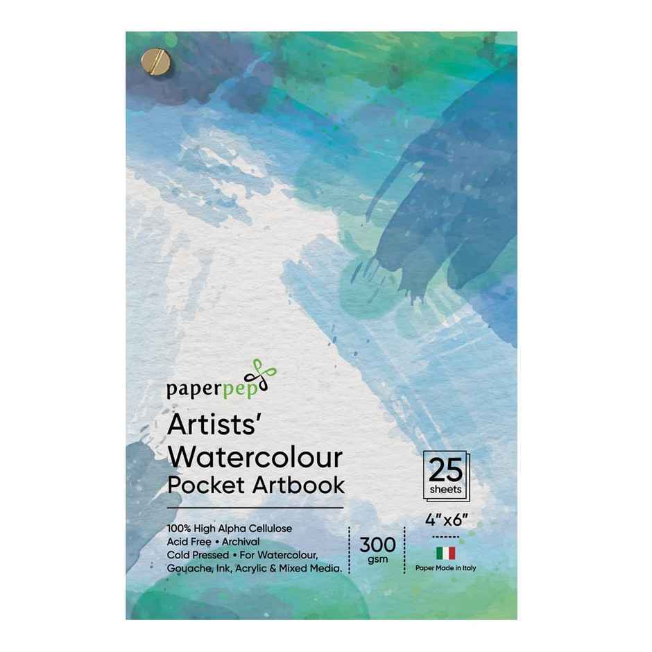 Paperpep Watercolour Pocket Art Book 300Gsm (4 x 6 in, 25 Sheets)