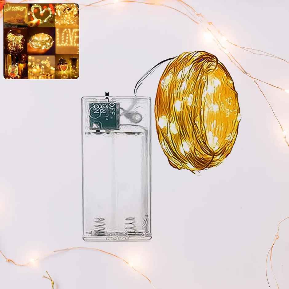 Festivora Battery Powered Copper Wire Led String Lights | Warm White Color For Decoration
