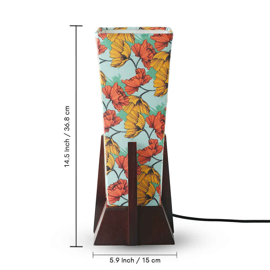 ExclusiveLane Autumn Glow Mango Wood Table Lamp Handcrafted - 36.8 cm