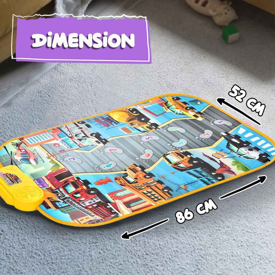 Wembley Transport Musical Mat for Kids Baby Piano Play Mat Musical Keyboard with 8 Vehicle Sounds