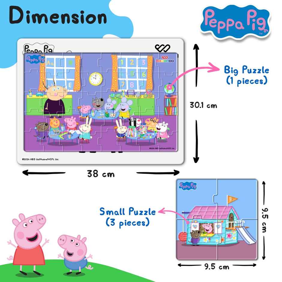 Wembley Peppa Pig - 4 in 1 Jigsaw Magnetic Puzzle for Kids Learning DIY Creative Activity Set