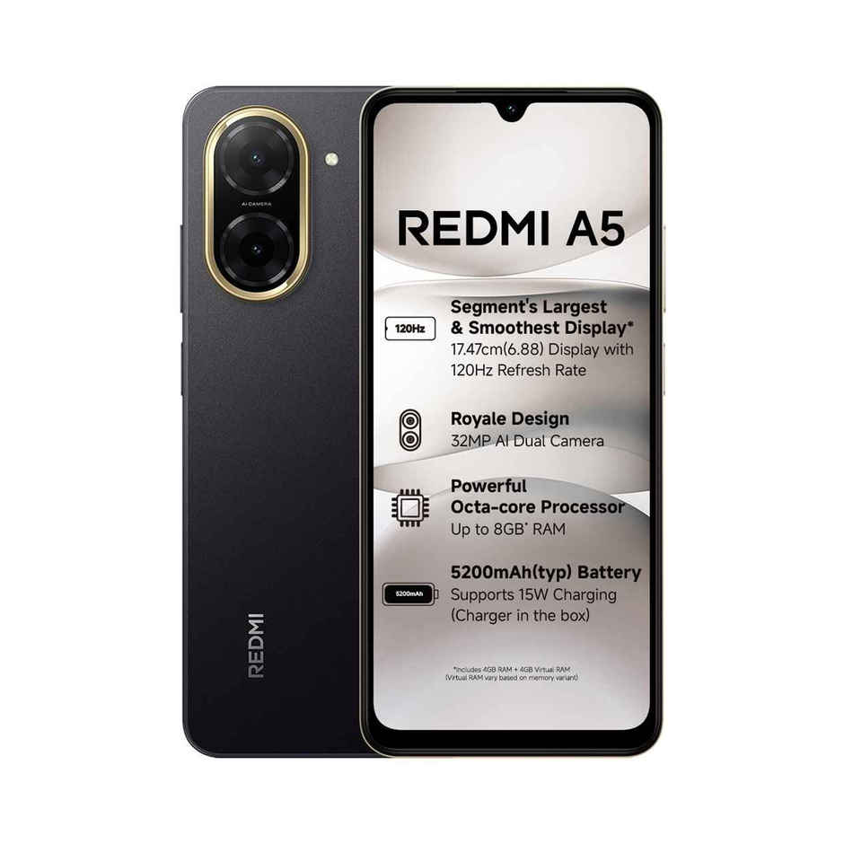 Redmi A5 Just Black 3GB RAM 64GB ROM