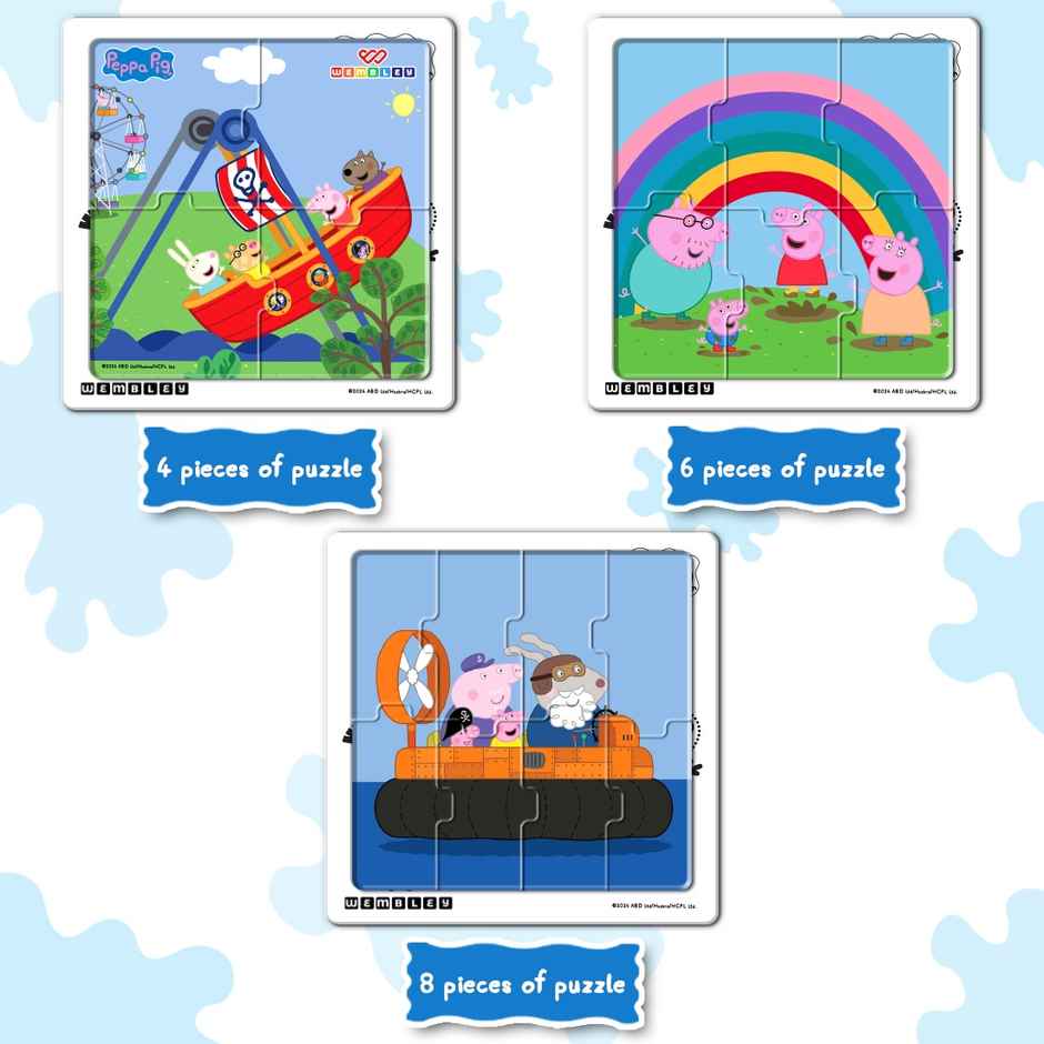 Wembley Peppa Pig - 3 in 1 Jigsaw Magnetic Puzzle for Kids DIY Creative Activity Set | Multi