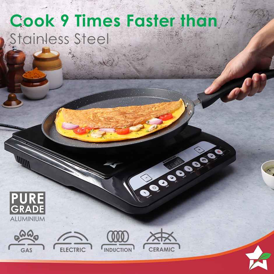 Wonderchef Duralite Die-Cast Dosa Tawa 28 Cm, Grey