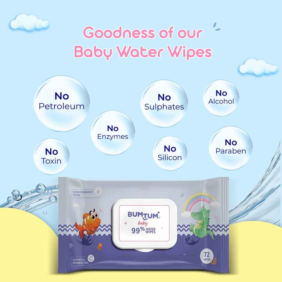 Bumtum Baby 99% Water Wet Wipes with Aloe Vera