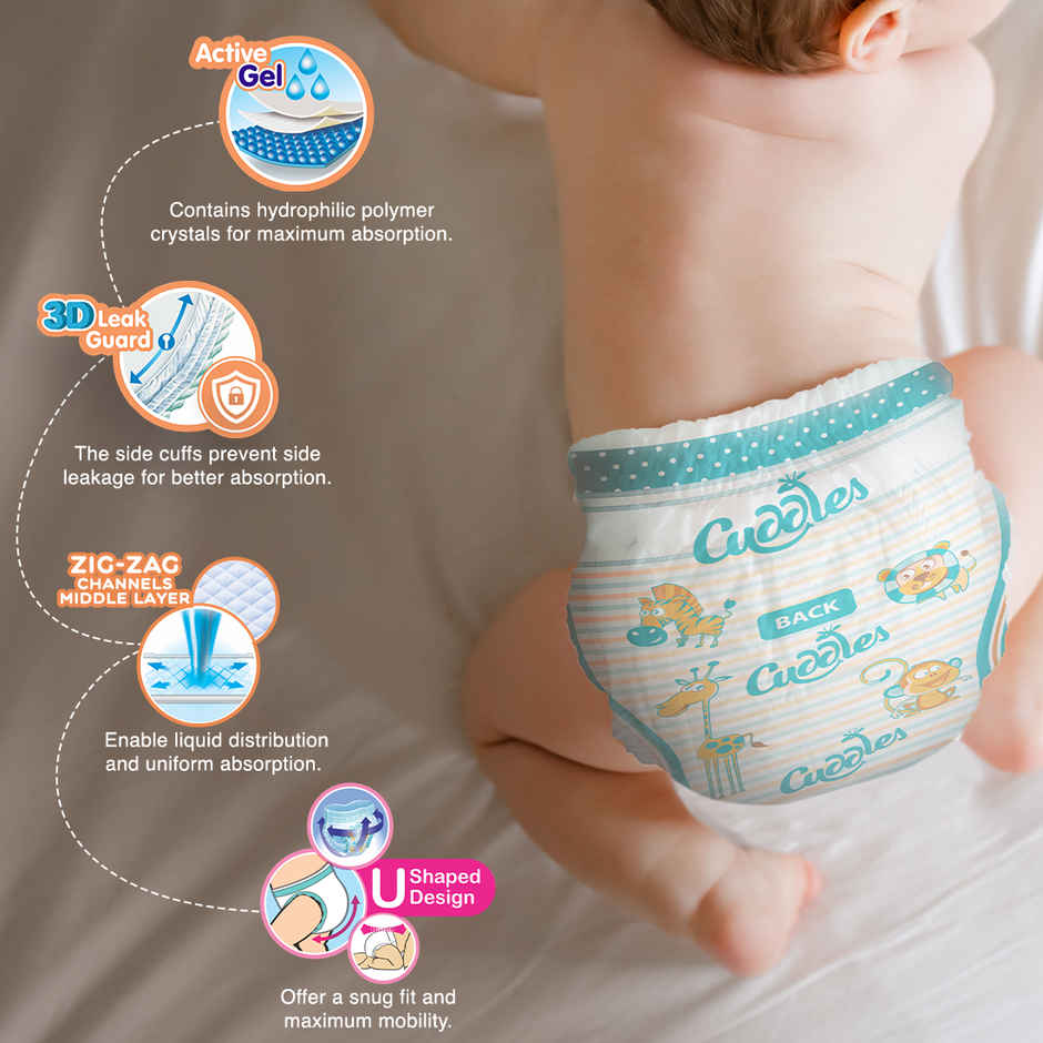 Cuddles Baby Pant Diaper - M 74 Pieces | 7 - 12kg | Upto 12 hours Protection 2X Softer