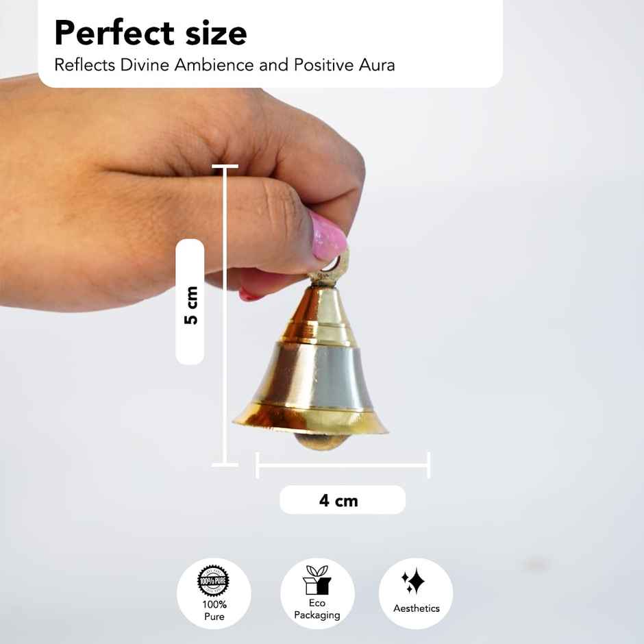 Ekhasa Pure Brass Bells For Pooja Door | Decorative Bells For Pooja Mandir