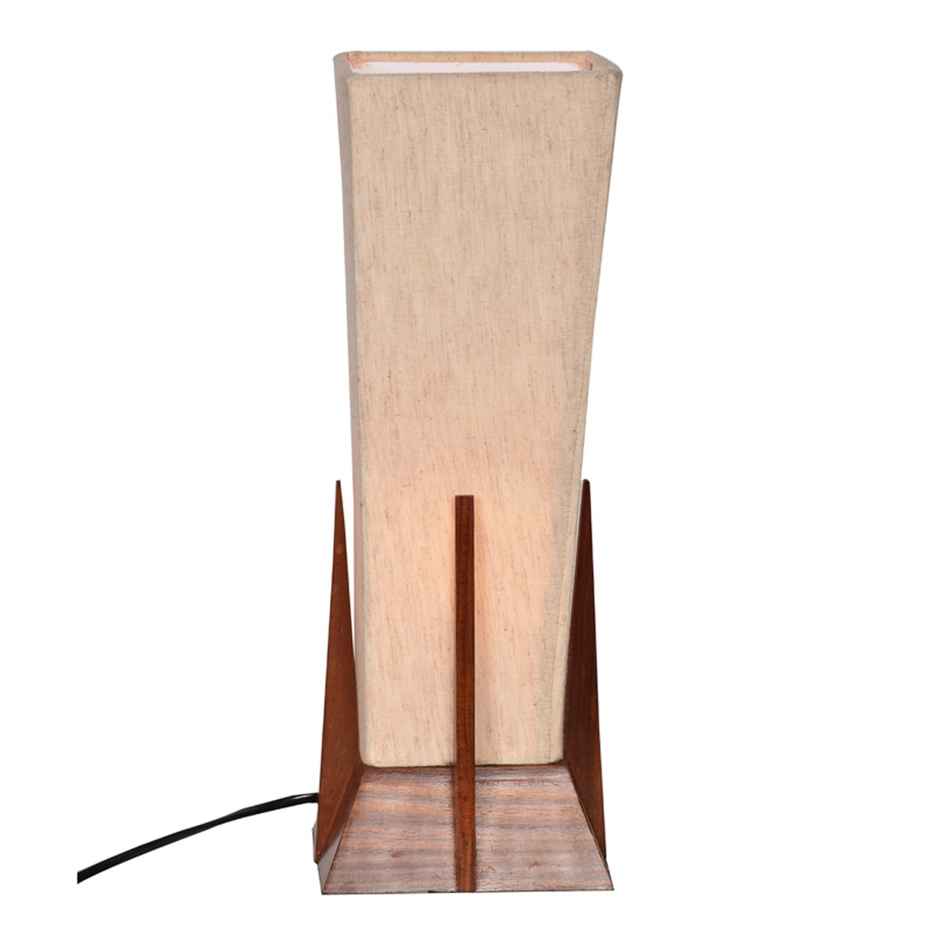 ExclusiveLane Pyramid Table Lamp In Sheesham Wood | 35.6 cm
