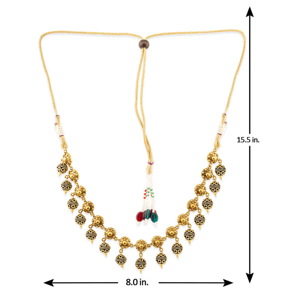 Voylla Rava Ball Ball Drop Choker Necklace