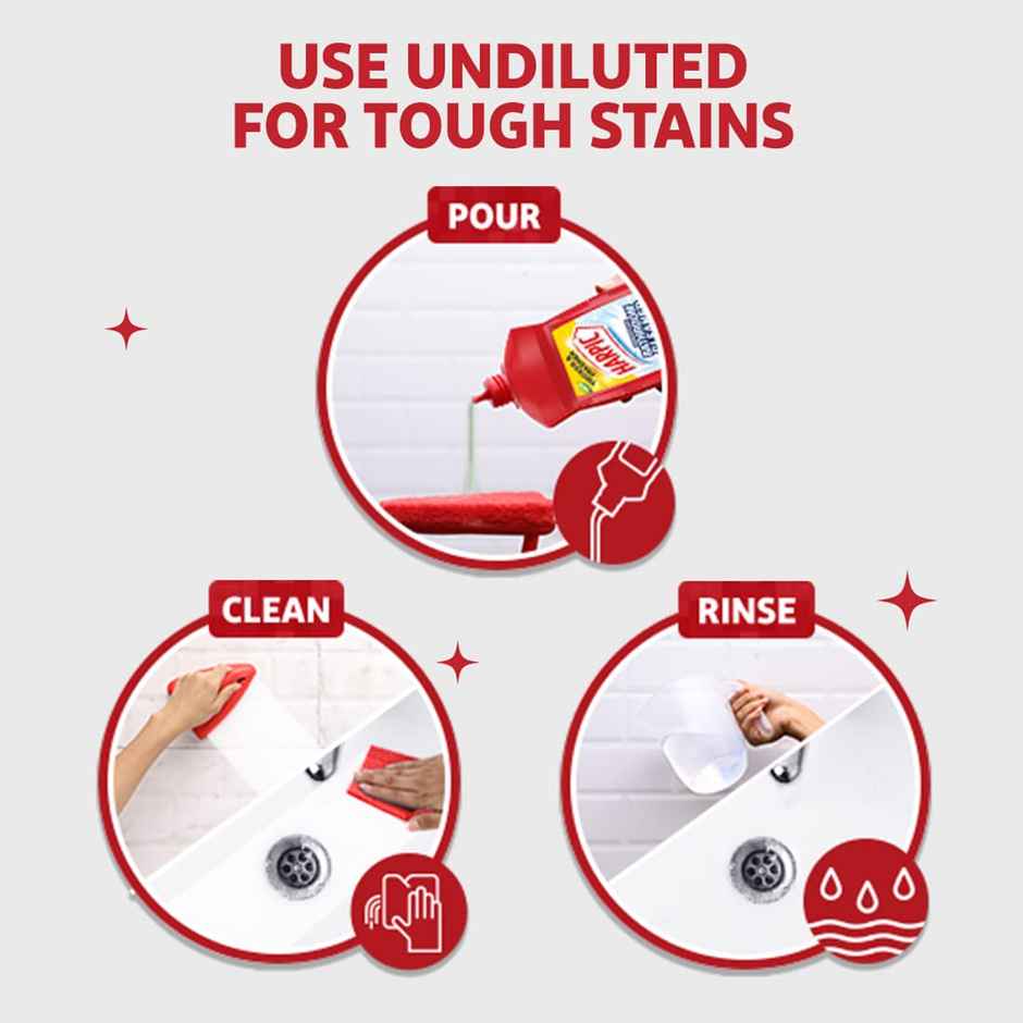 Harpic Disinfectant Toilet Cleaner Liquid Original(1l), Lizol Disinfectant Surface & Floor Cleaner Liquid Citrus(1l) & Harpic Disinfectant Bathroom Cleaner Liquid Lemon(1l) Combo