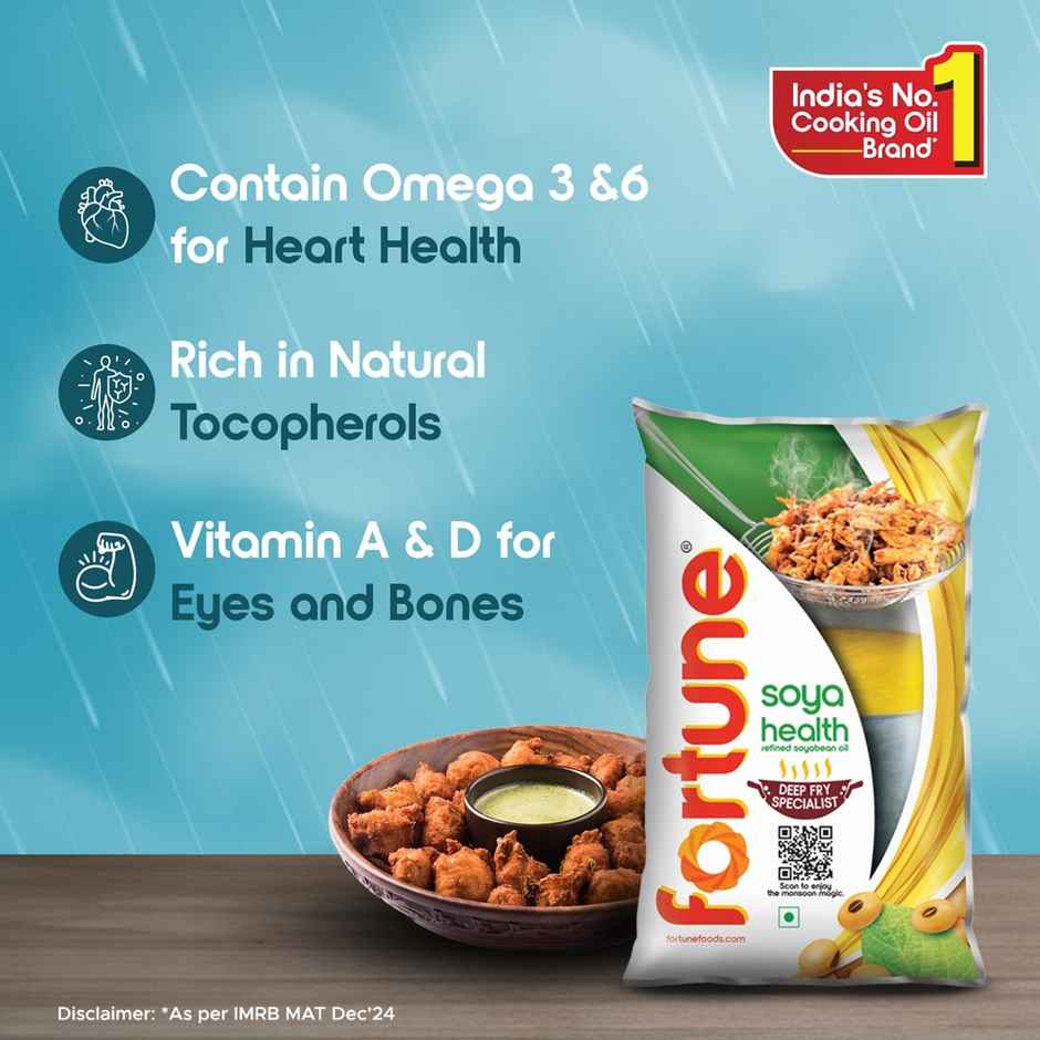 Fortune Soya Health Refined Soybean Oil | Pouch Combo