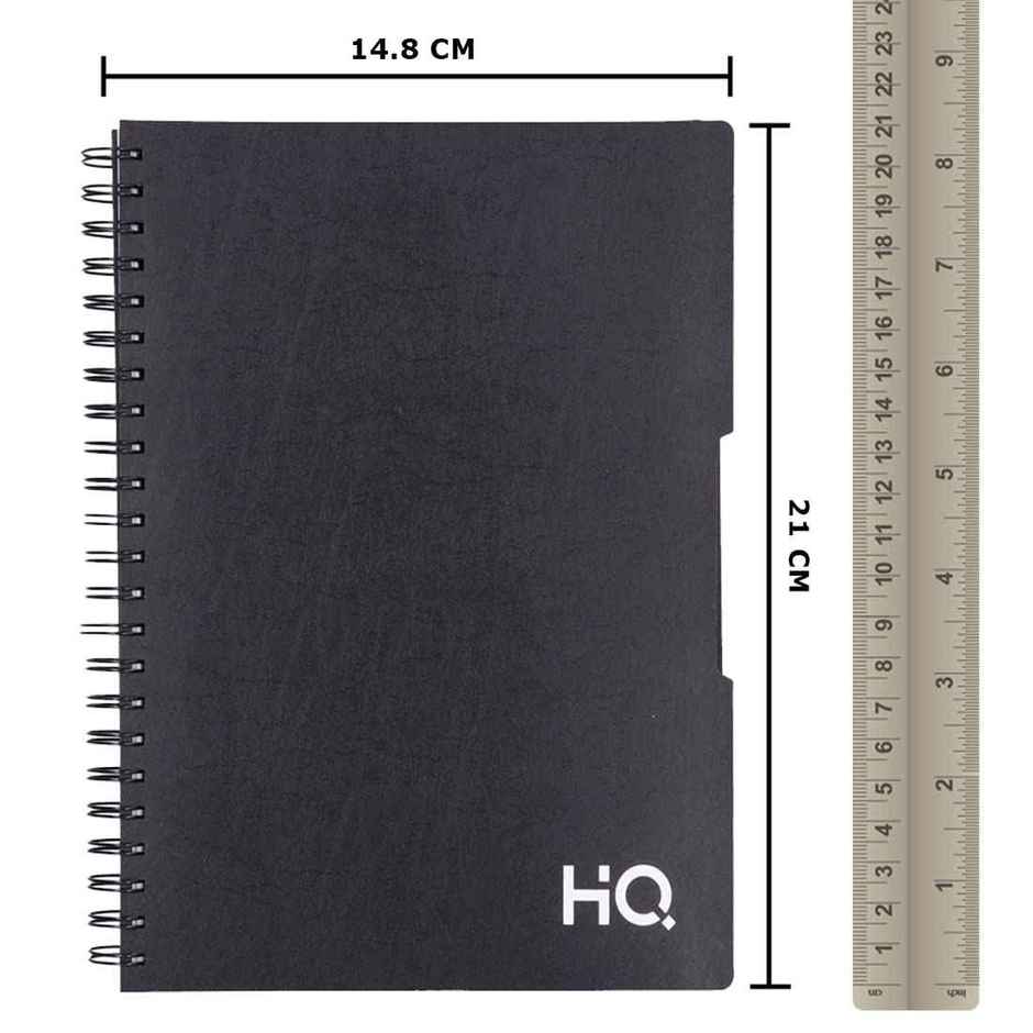 Navneet HQ 5 Subject PP Cover Single Line Book | Black | A5 Size | 14.8 x 21 cm | 300 Pages