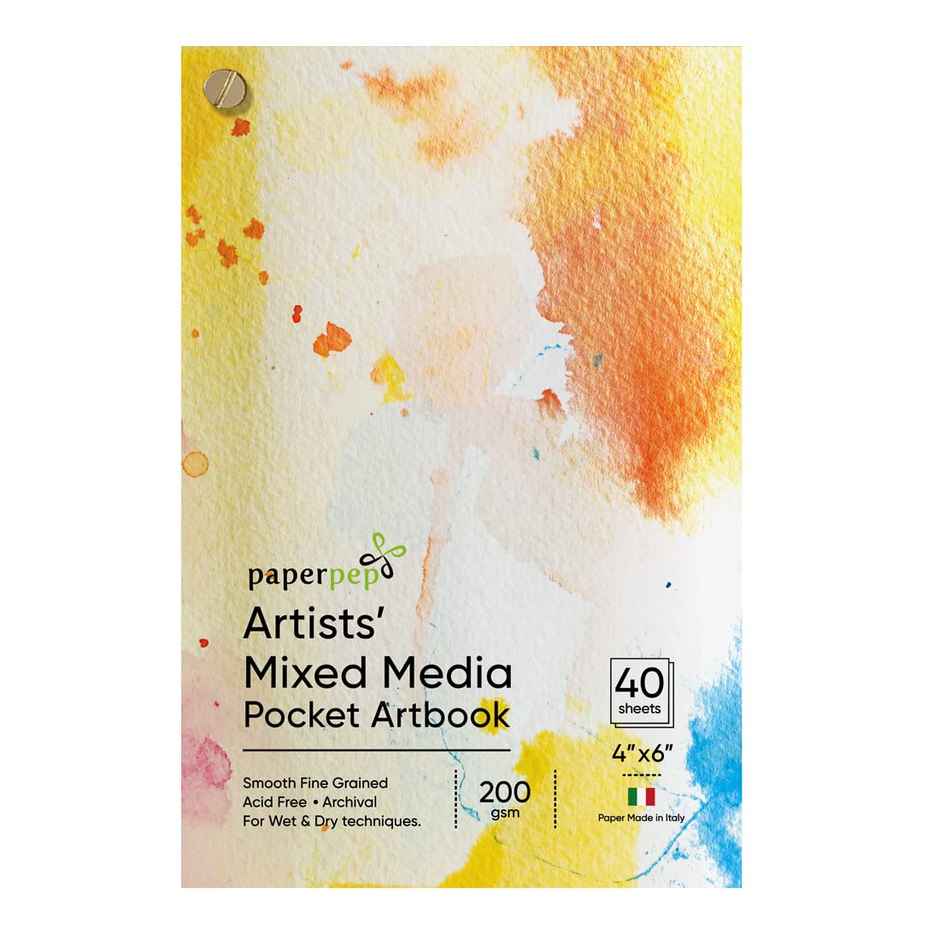 Paperpep Mixed Media Pocket Art Book 200Gsm 4 x 6 40 Sheets