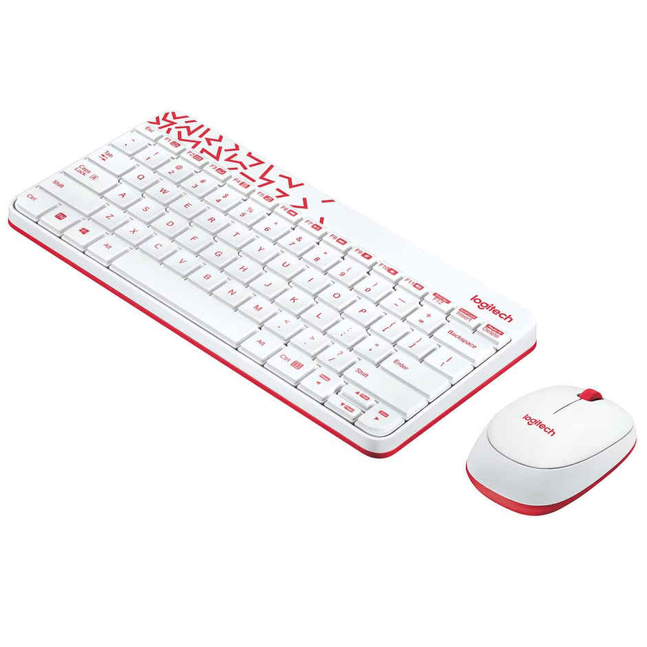 Logitech Mk240 Wireless Keyboard And Mouse Combo-White/Red