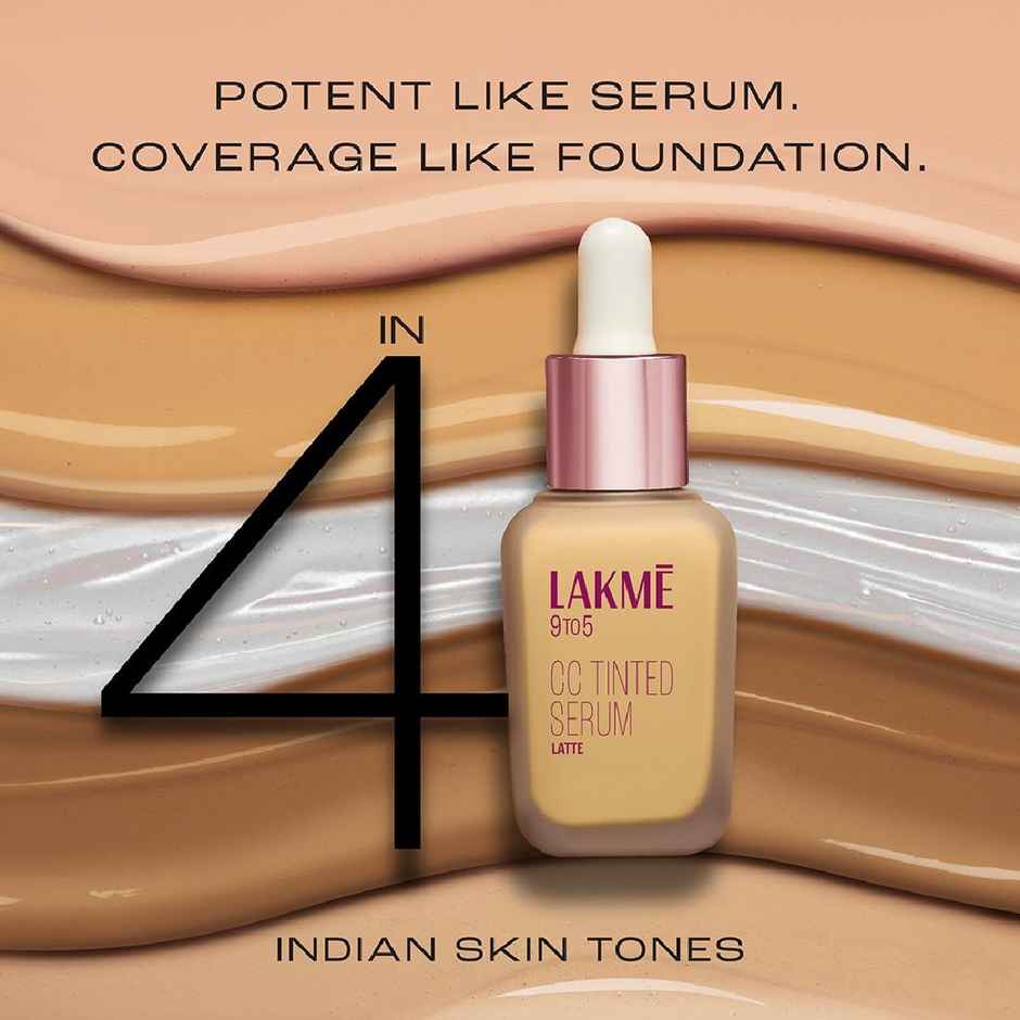 Lakme Cc Tinted Serum With 2% Hyaluronic Acid - Latte