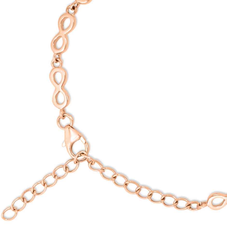 Zavya Infinity CZ Rose Gold Plated 925 Sterling Silver Charm Bracelet