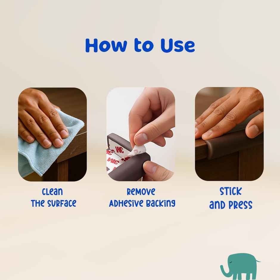 Bumtum Multipurpose Baby Safety Edge Guard | Black