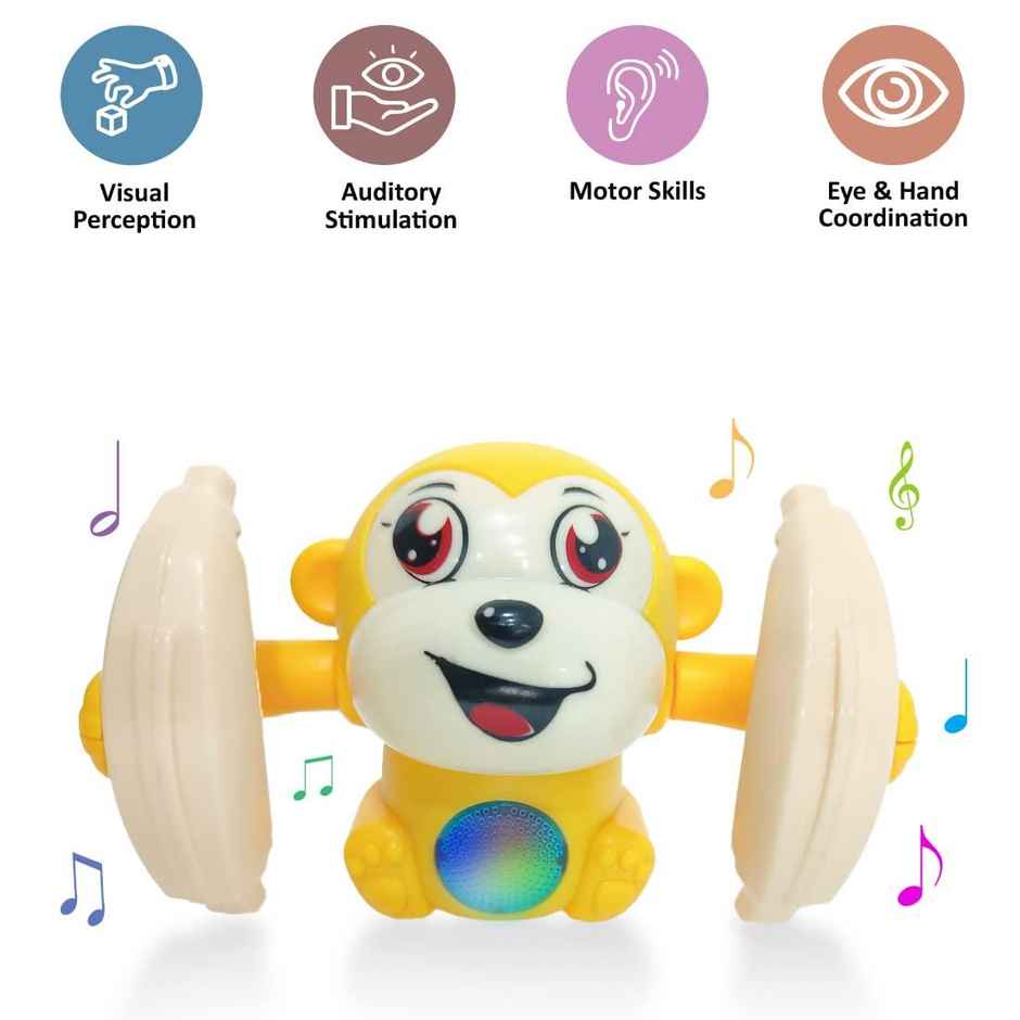 Wembley Dancing Monkey Musical Toy For Kids Tumble Toy With Voice Control Musical Light And Sound