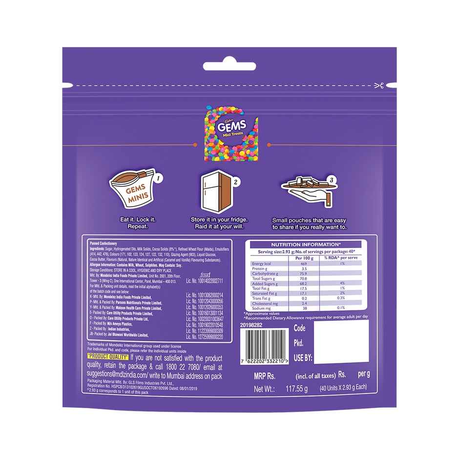 Cadbury Gems Chocolate Mini Treats Pack Combo