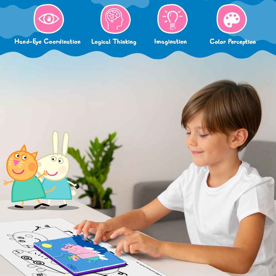 Wembley Peppa Pig - 5 in 1 Jigsaw Magnetic Puzzle for Kids Learning DIY Creative Activity Set