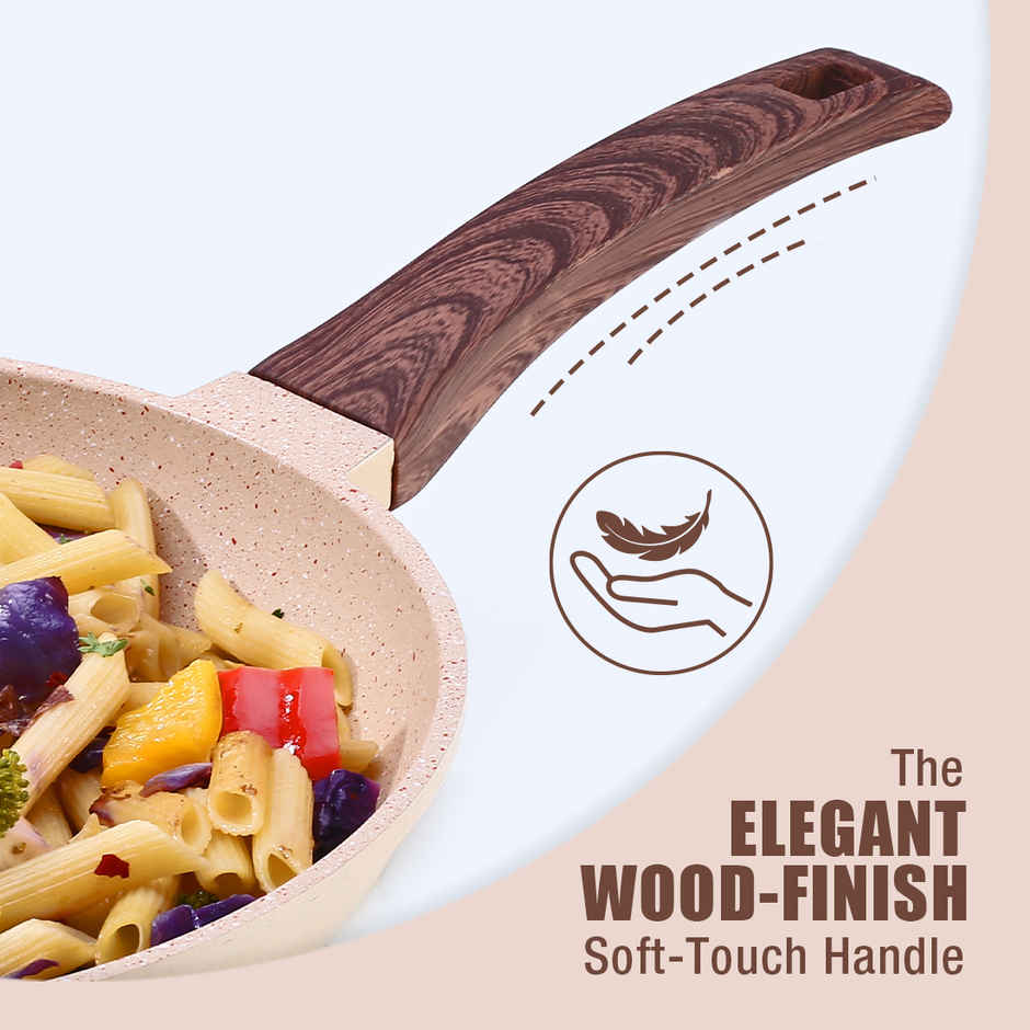 Wonderchef Duralife Die-Cast Non-Stick Fry Pan Ivory 24 Cm