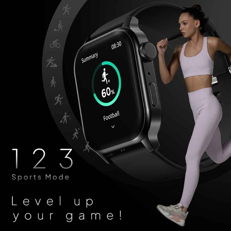 Fire-Boltt Rise 1.85 TFT BT Calling Smart Watch - Black