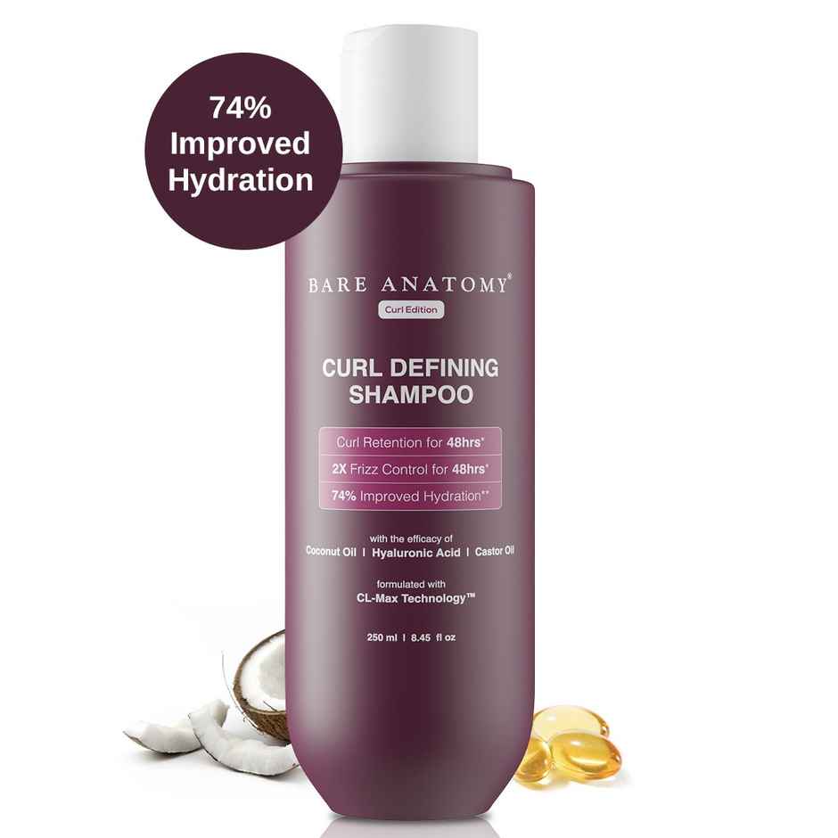 Bare Anatomy Curl Defining Shampoo | Curl Retention & 2X Frizz Protection For 48 Hours