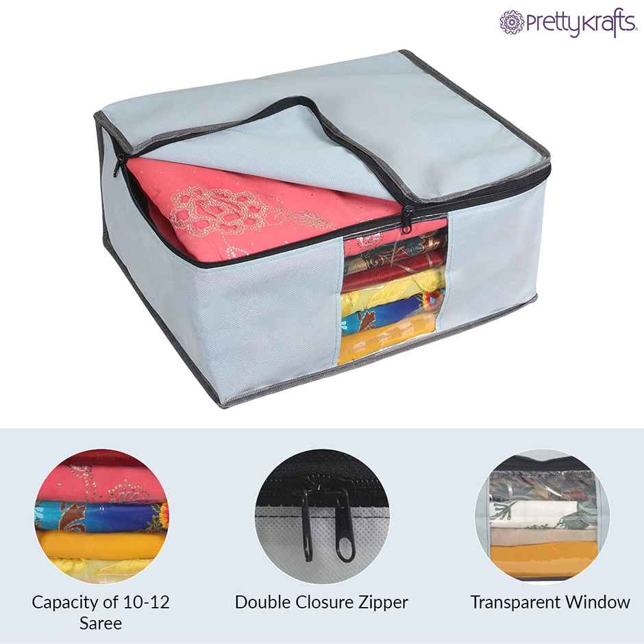 Woven | Saree Organiser Bag | Grey