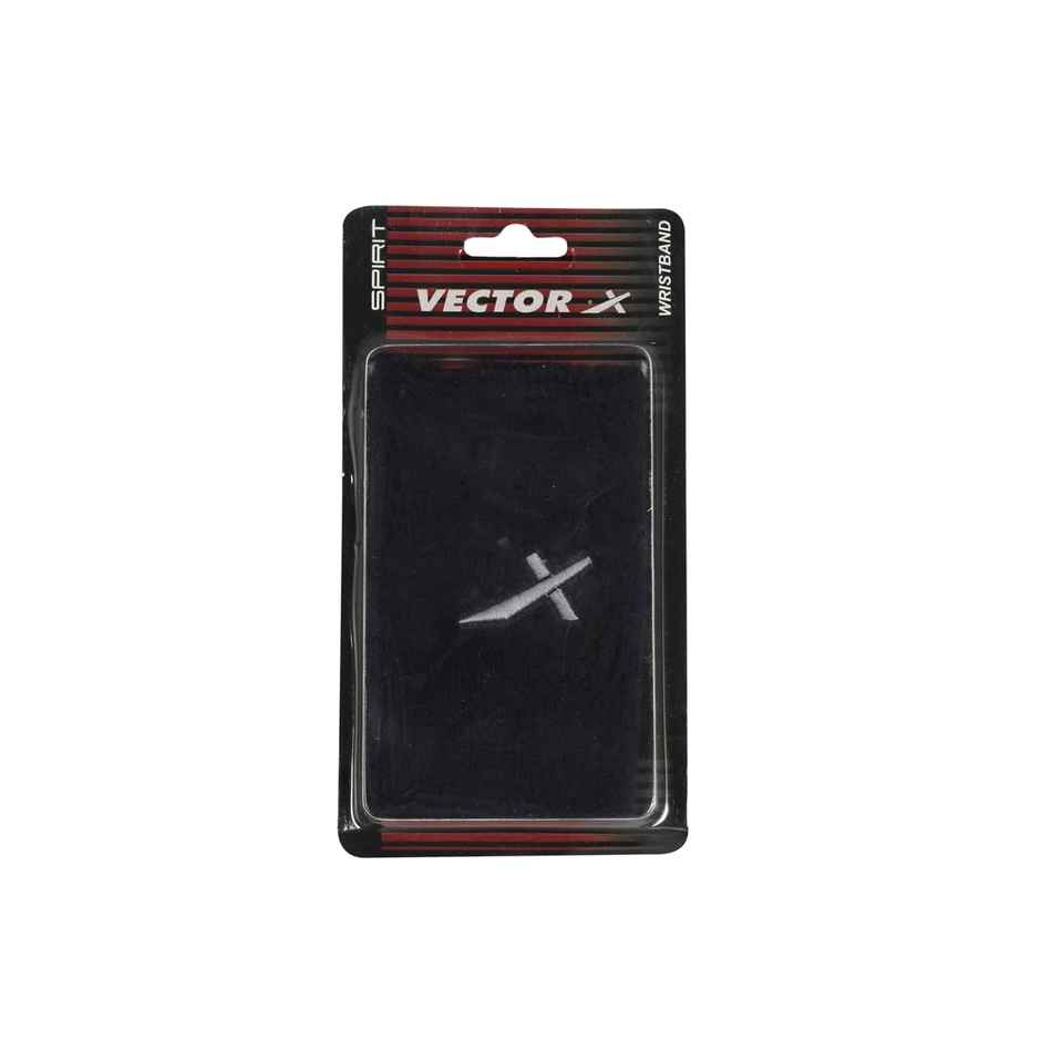 Vector X 3 Inch Unisex Cotton Wrist Band For Cricket,Badminton,Tennis, Running & Basketball | Black