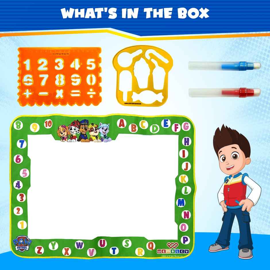 Wembley Paw Patrol Water Doodle Mat � Includes 2 Stencils & 2 Magic Markers, Mess-Free