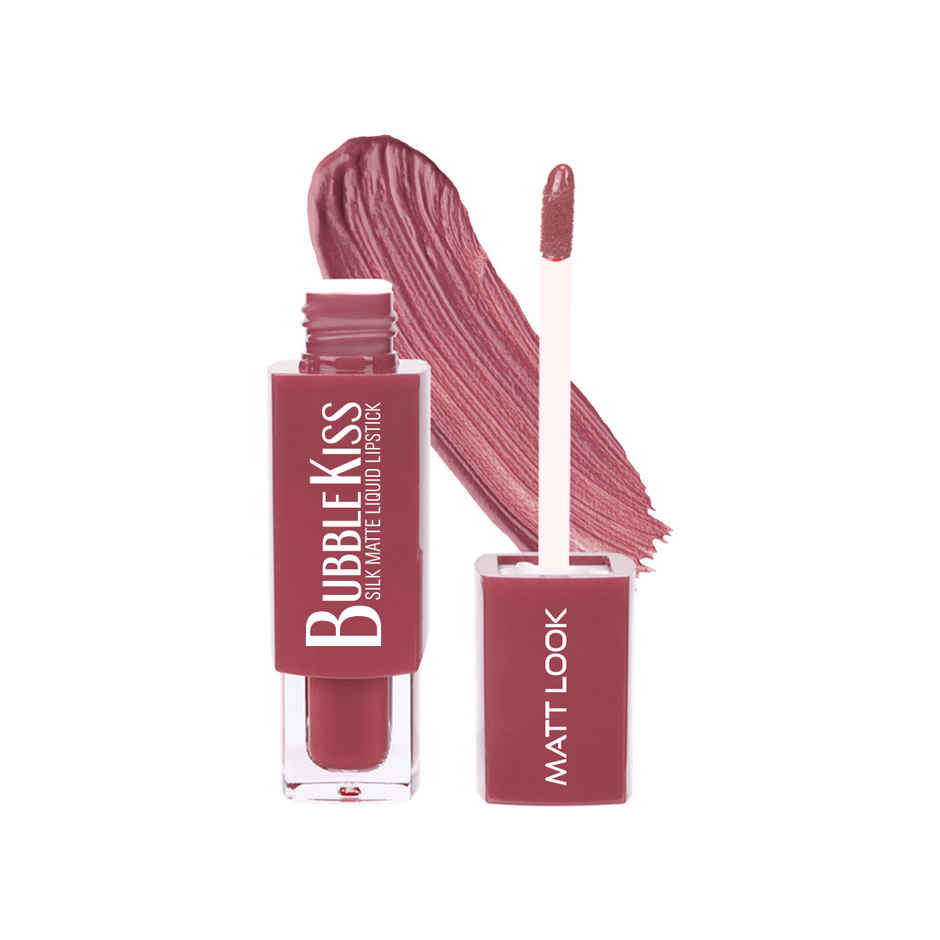 Mattlook Bubble Kiss Silk Matte Liquid Lipstick with Shea Butter & Jojoba Oil | Natural Touch