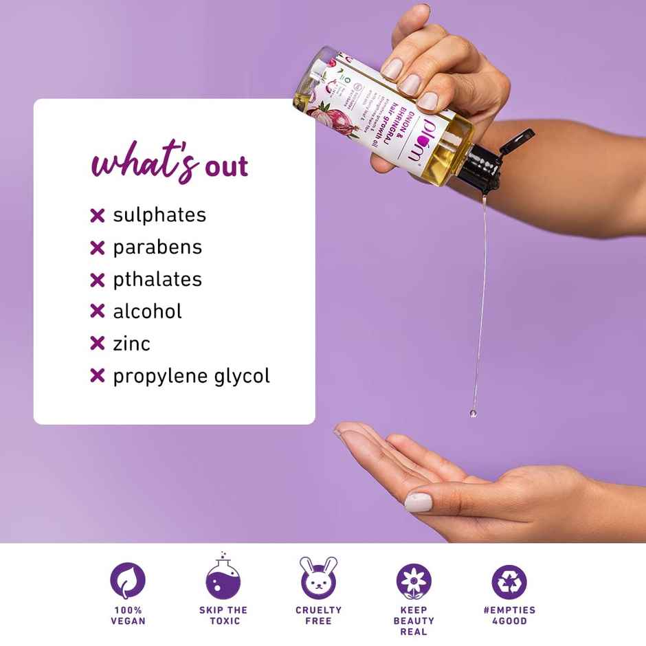 Plum Onion And Bhringraj Hair Growth Oil With Curry Leaf And Amla Oils